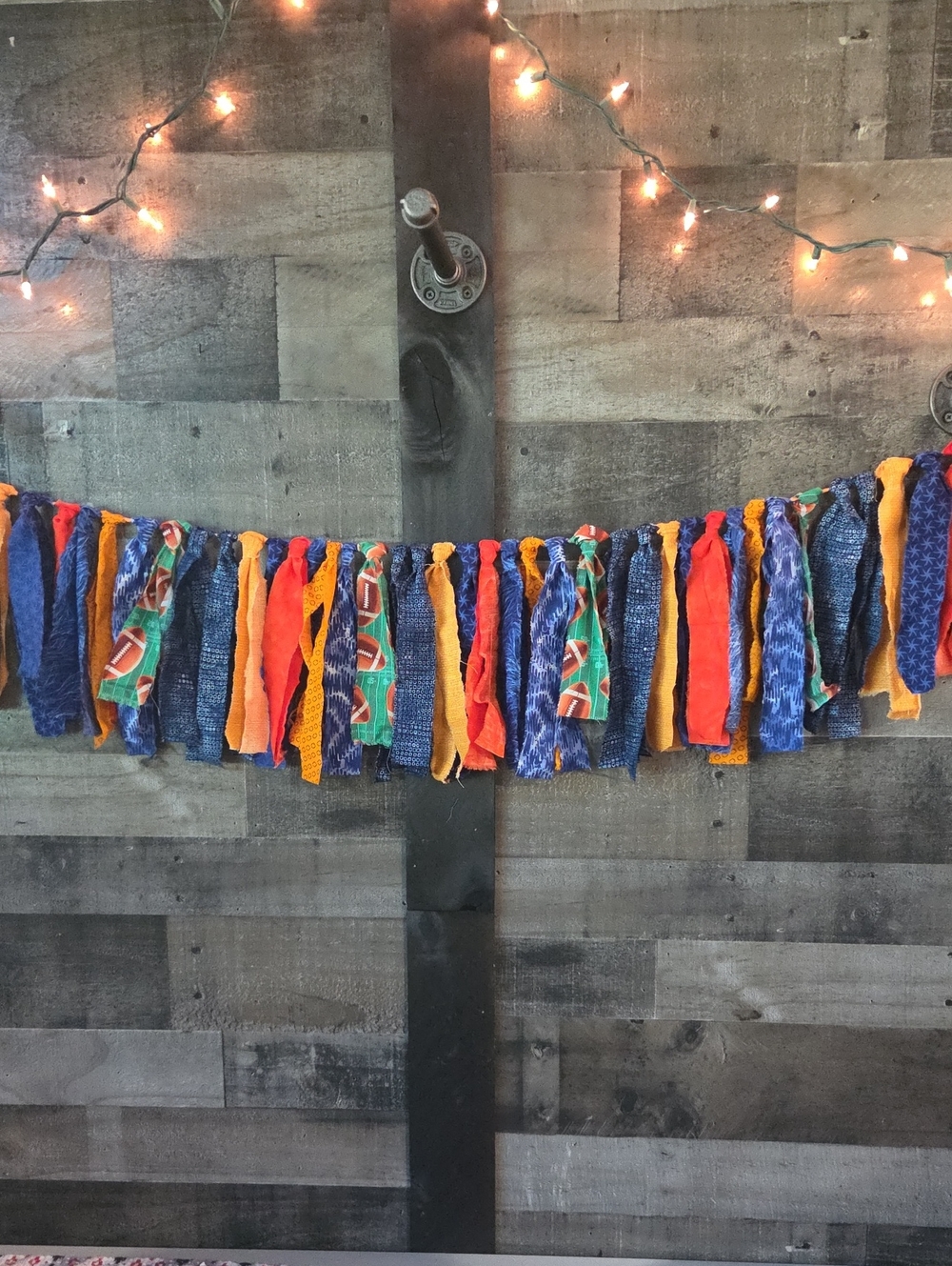 Handmade Boho Chic Rag Garland Football Party Decor